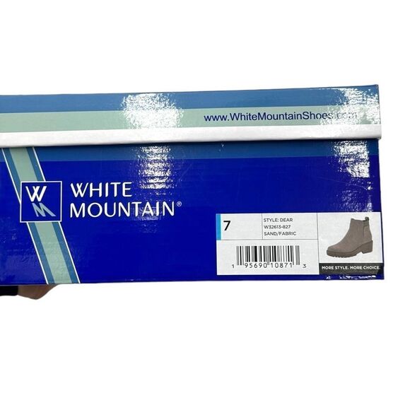 White Mountain Women Dear Chelsea Booties Sand Platform Heel Zip Cushioned  7 - Picture 7 of 10